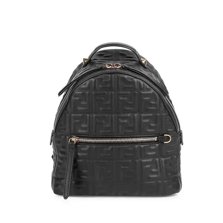 Affordable Leather Backpack Fendi Black Mini Motif Nappa FF In 0620